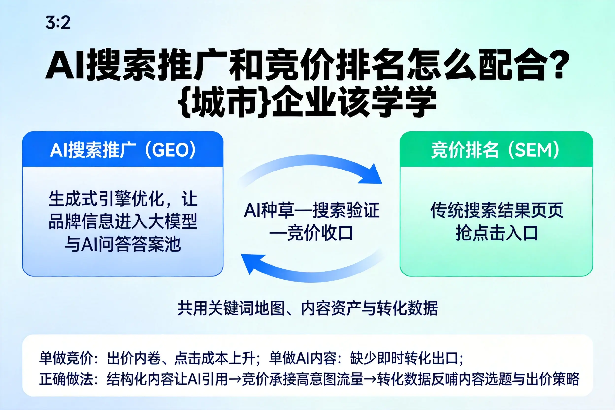AI搜索推广和竞价排名怎么配合？黄石企业该学学