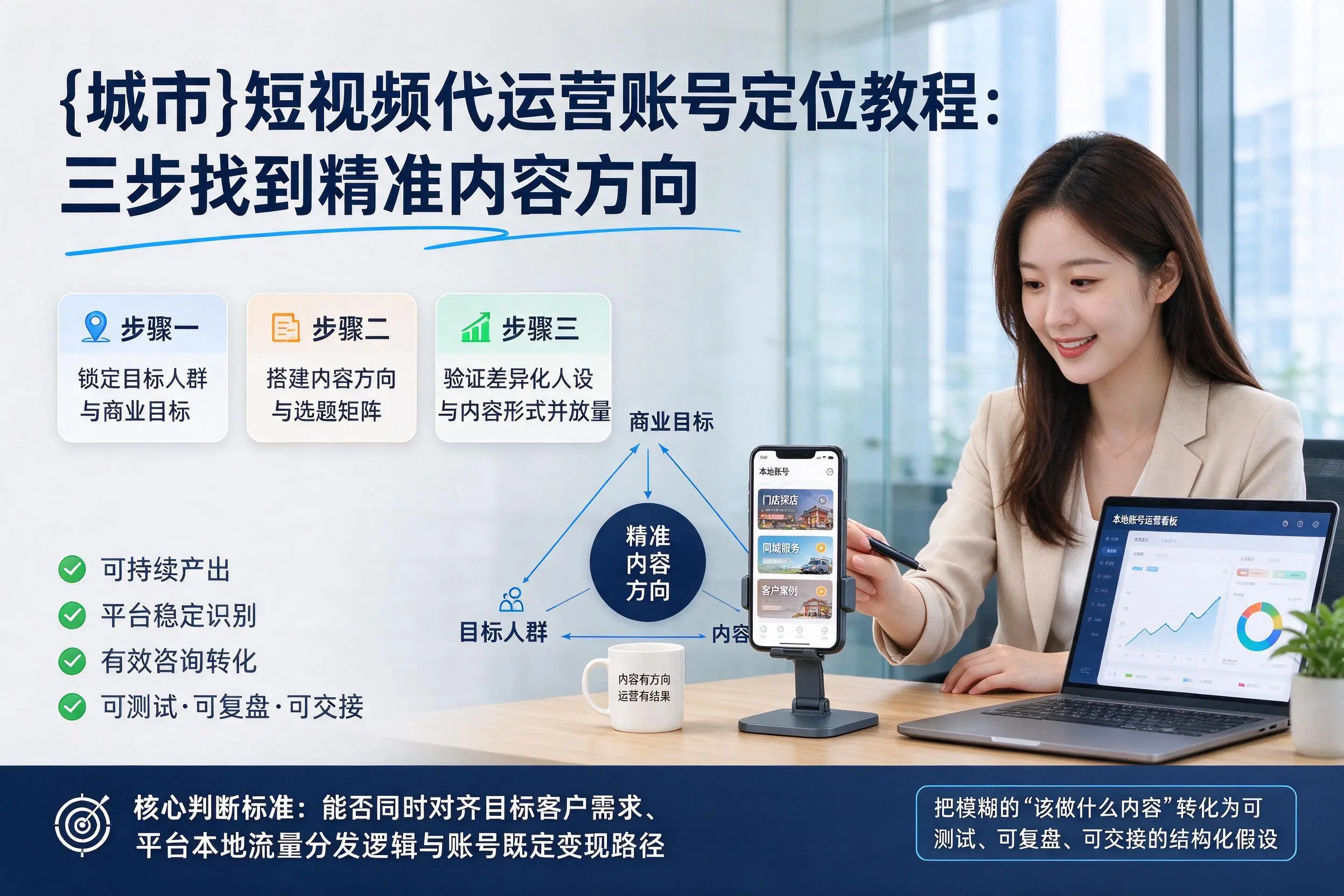黄石短视频代运营账号定位教程：三步找到精准内容方向