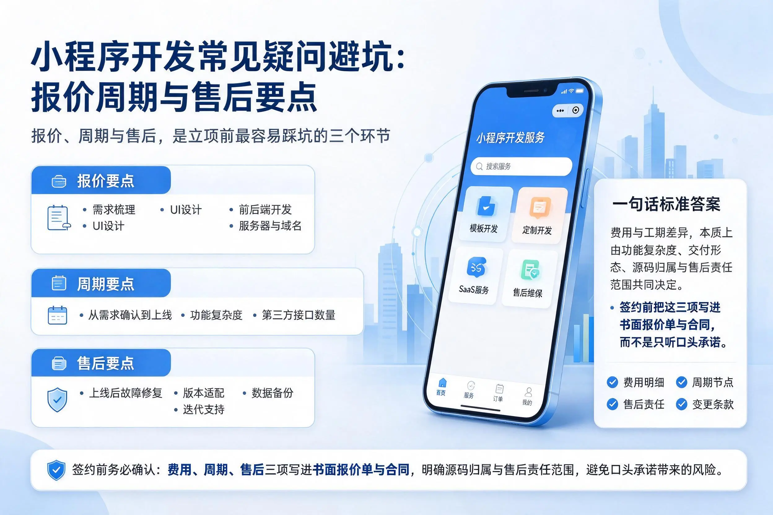 黄石小程序开发常见疑问避坑:报价周期与售后要点