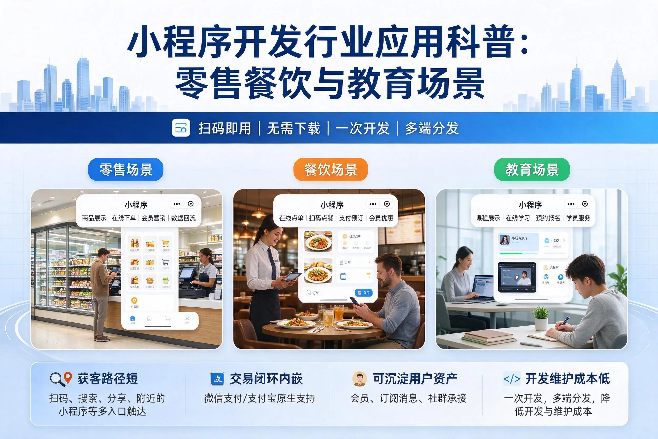 黄石小程序开发行业应用科普:零售餐饮与教育场景
