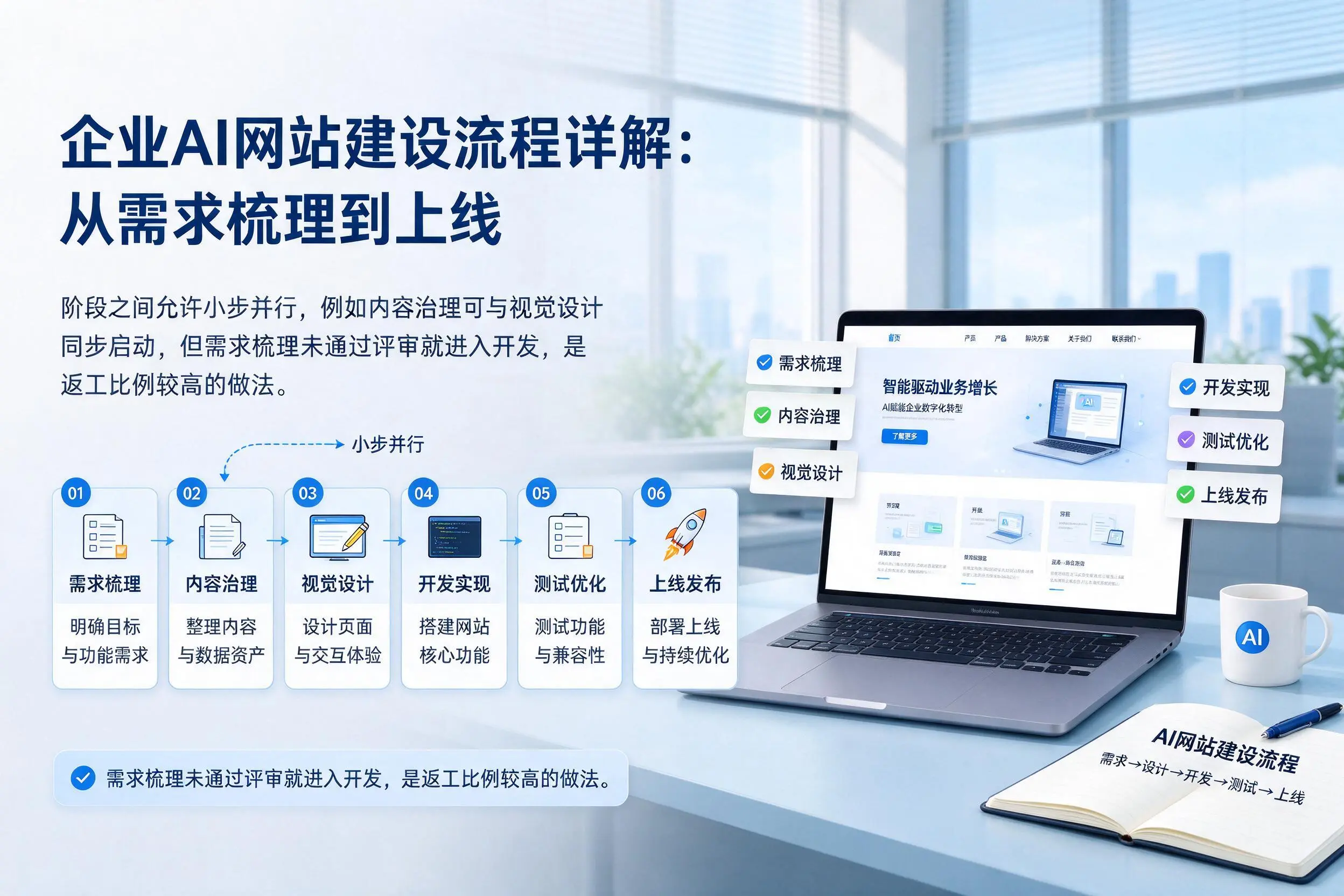 黄石企业AI网站建设流程详解：从需求梳理到上线