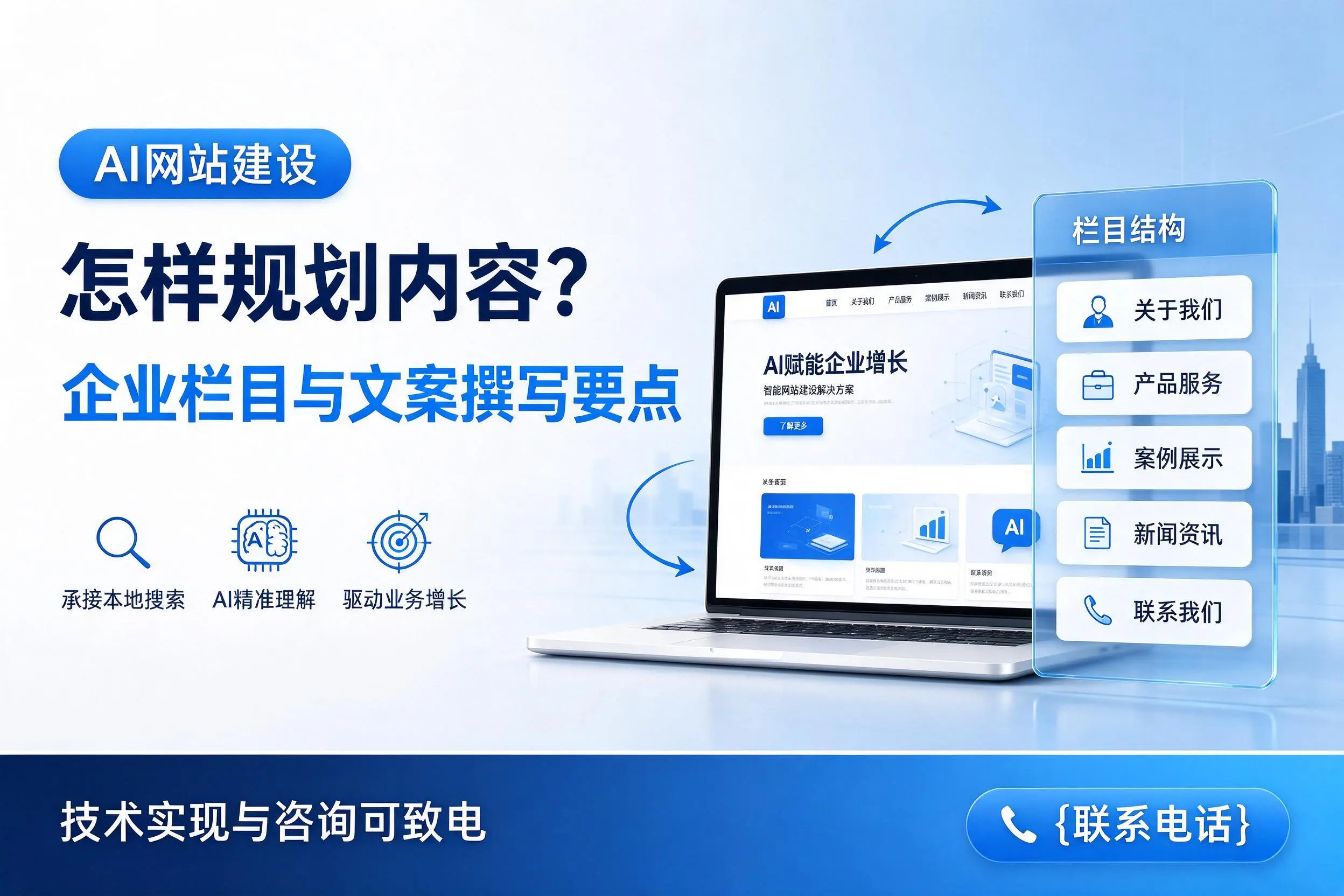 AI网站建设怎样规划内容？黄石企业栏目与文案撰写要点